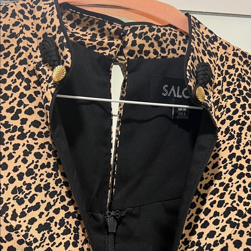 SALONI Leopard Print Dress - Black and Brown - Picture 5 of 10